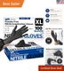 100 Pack of Waterproof Black Nitrile Gloves - Medical-Grade Food Prep & Exam Use