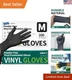 Vinyl Disposable Exam Gloves, Black 4Mil Powder-Free Latex-Free Medical Food ...