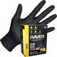 SAS Safety, Raven Gloves 50 Packs 7Mil PF Exam Textured, Size L, Color Black,