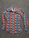 Wrangler Retro Womens Size Small Blue Aztec Print Pearl Snap Shirt Top 