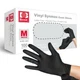 Basic Medical Synmax Black Vinyl Exam Gloves Medium 100 Pack Latex Free