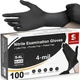 Schneider Nitrile Exam Gloves, 4 Mil Black Gloves Disposable Medium,